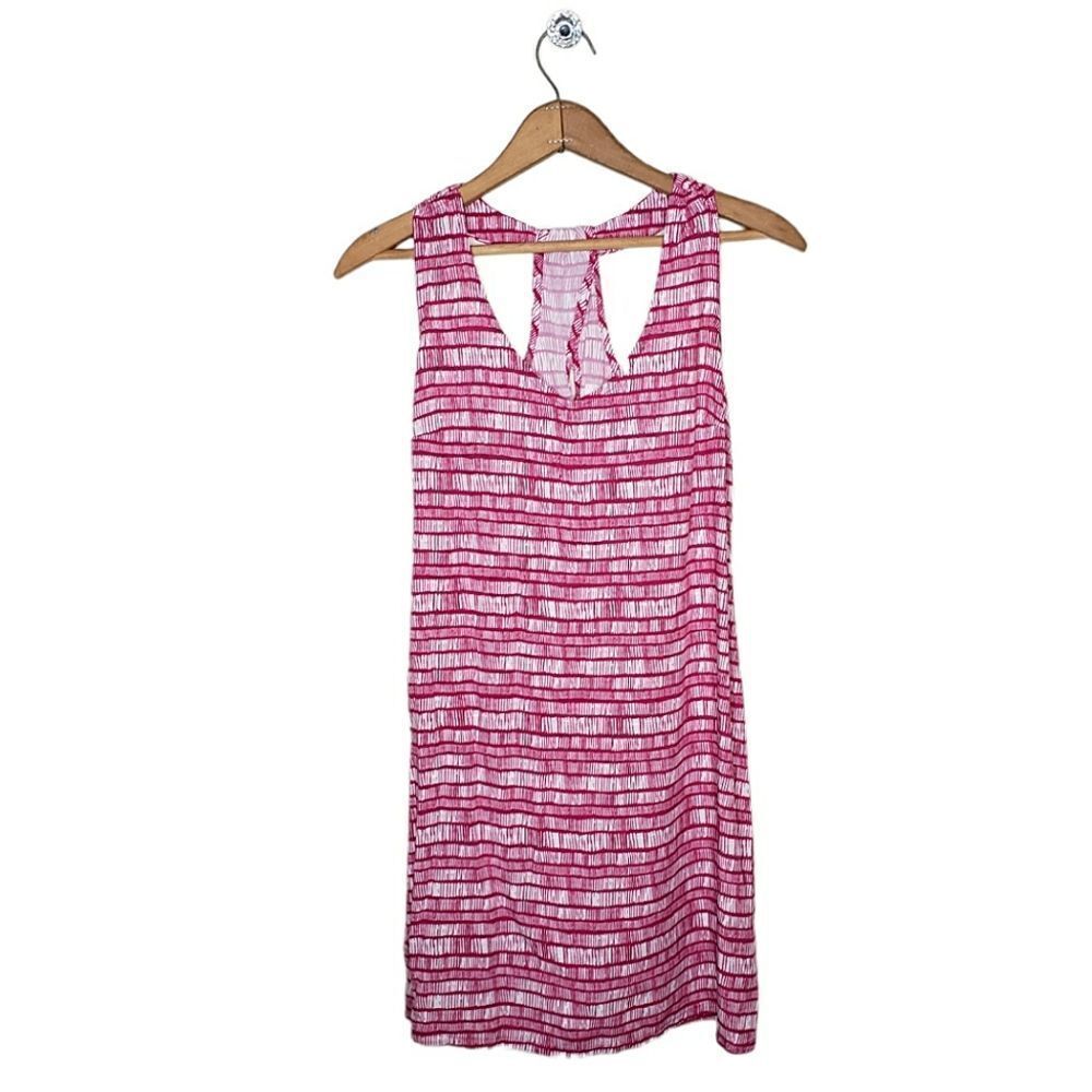 Old Navy Patterned Racerback Shift Dress In Pink & White - Picture 2 of 7